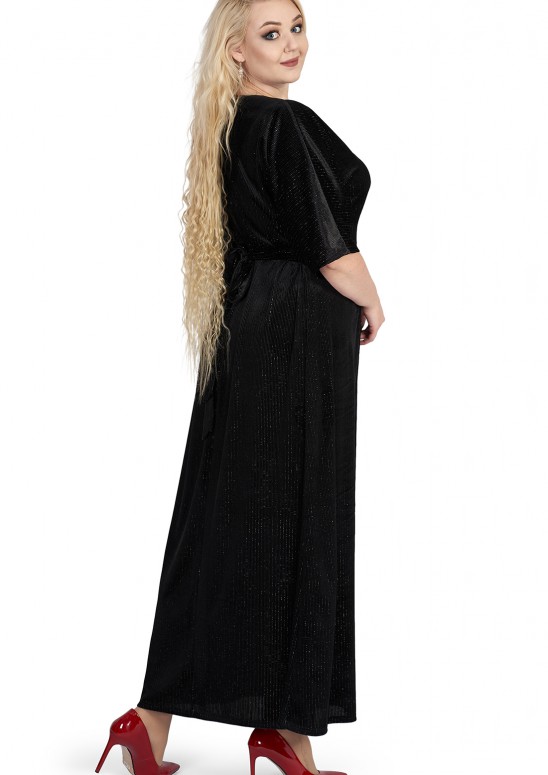 Платье оптом "Джуди" велюр люкекс (чёрный)