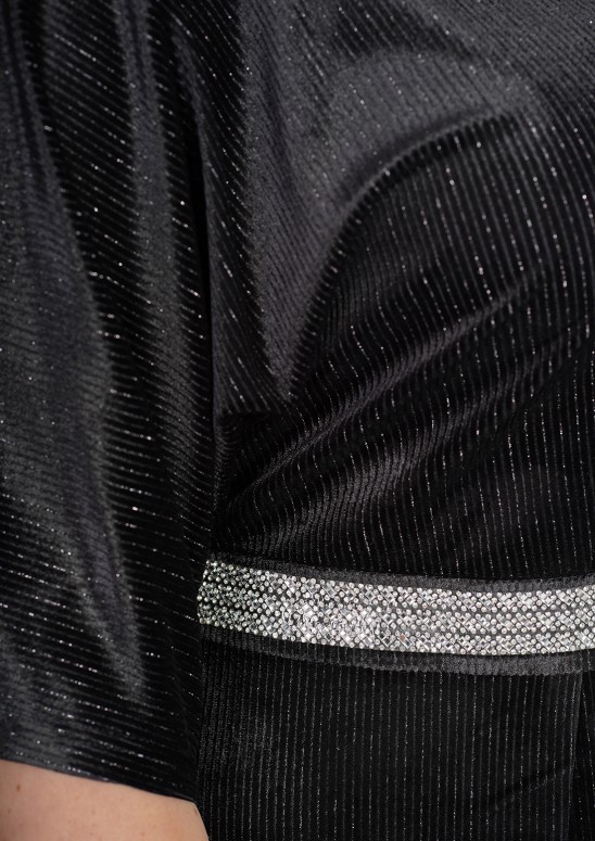 Платье оптом "Джуди" велюр люкекс (чёрный)