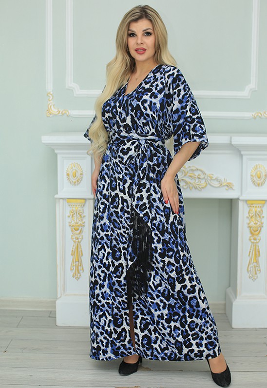 Платье "Лидия" (леопард голубой)
