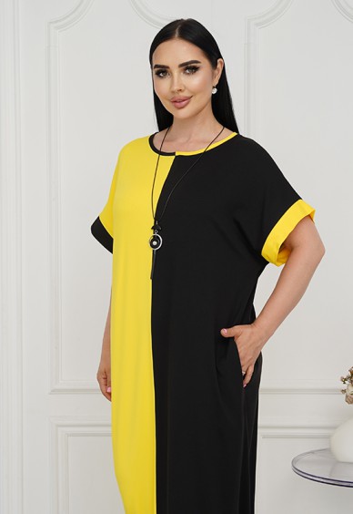 Платье "Нина" (чёрный + жёлтый)